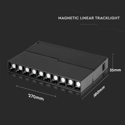 10*2W LED Magnetni Reflektor SMD Črni 4000K IP20 24V - za magnetno tirnico