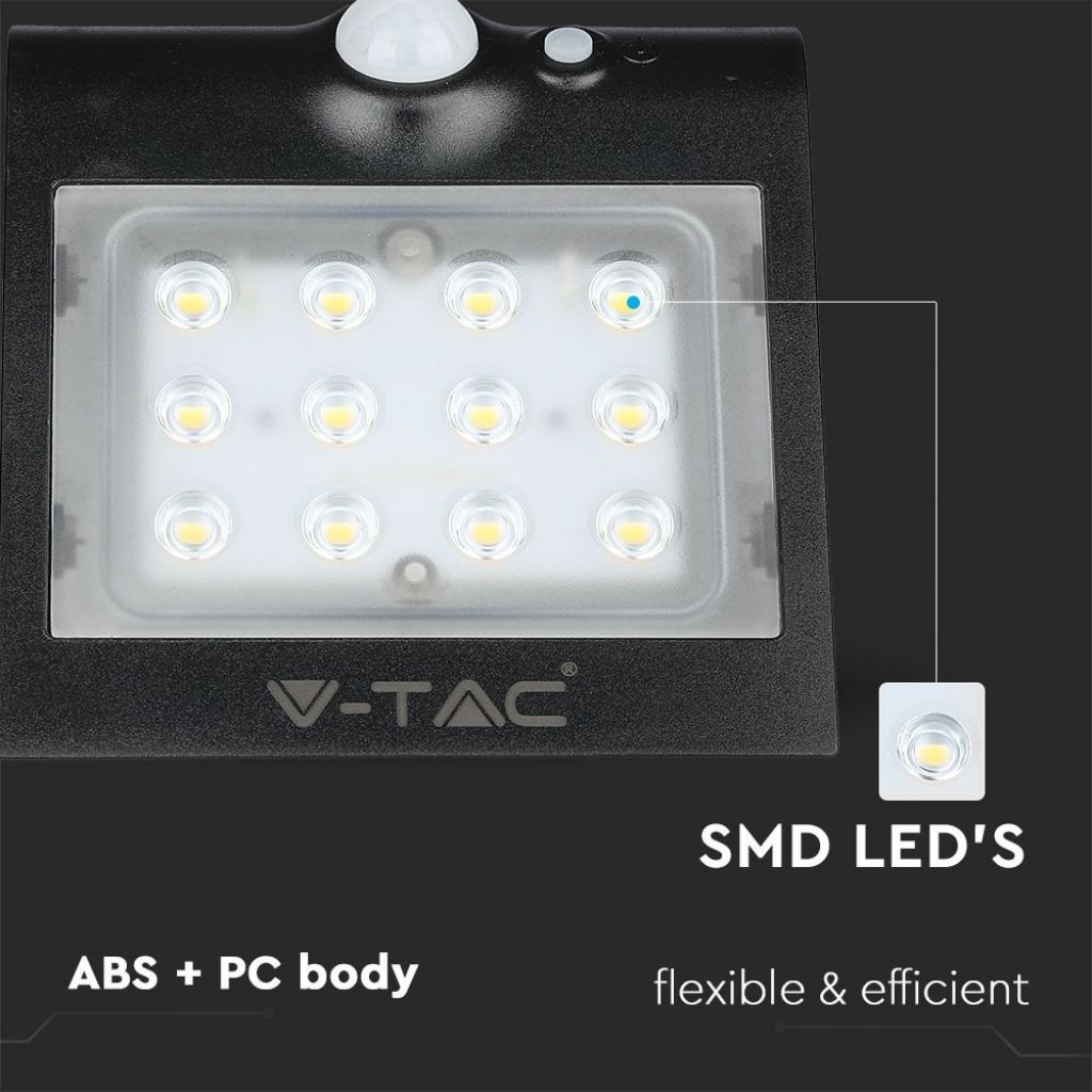1.5W LED Solar Lamp Black