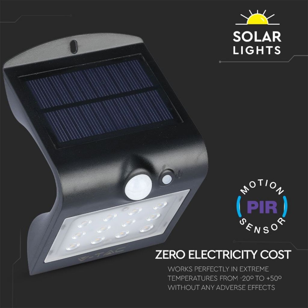 1.5W LED Solar Lamp Black