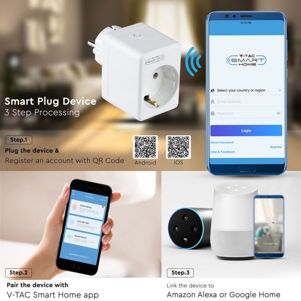 Pametna Vtičnica Wifi z USB Smart Alexa Google