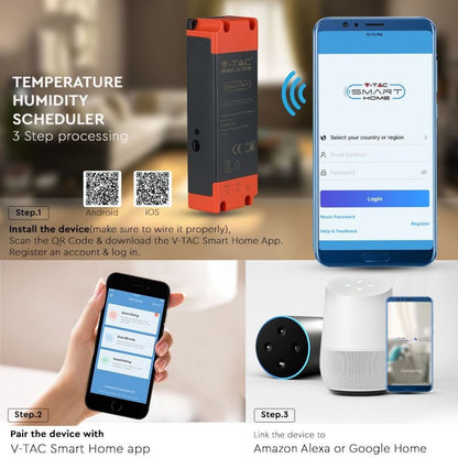 Pametni Wifi Kontroler s senzorjem temperature in vlažnosti Smart-Alexa-Google