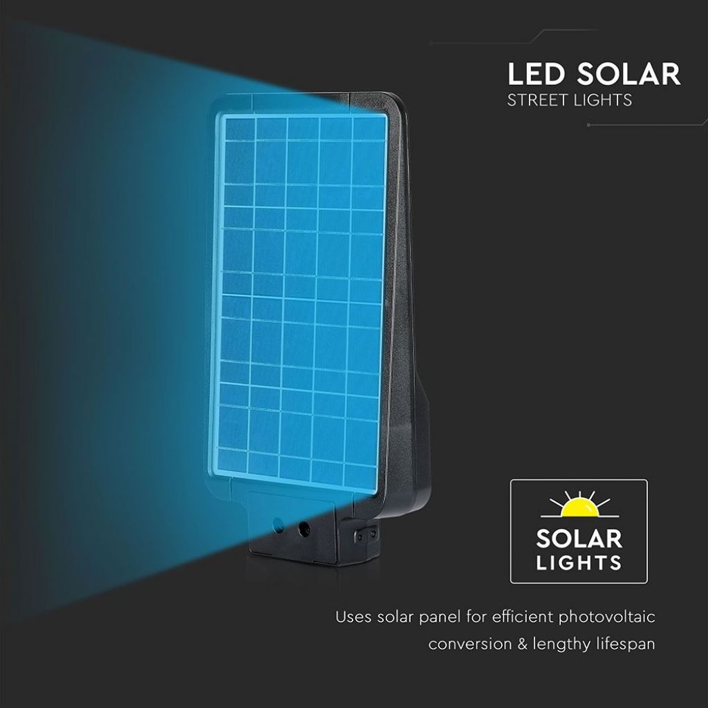 15W LED Solar Street Lamp Black 6000K