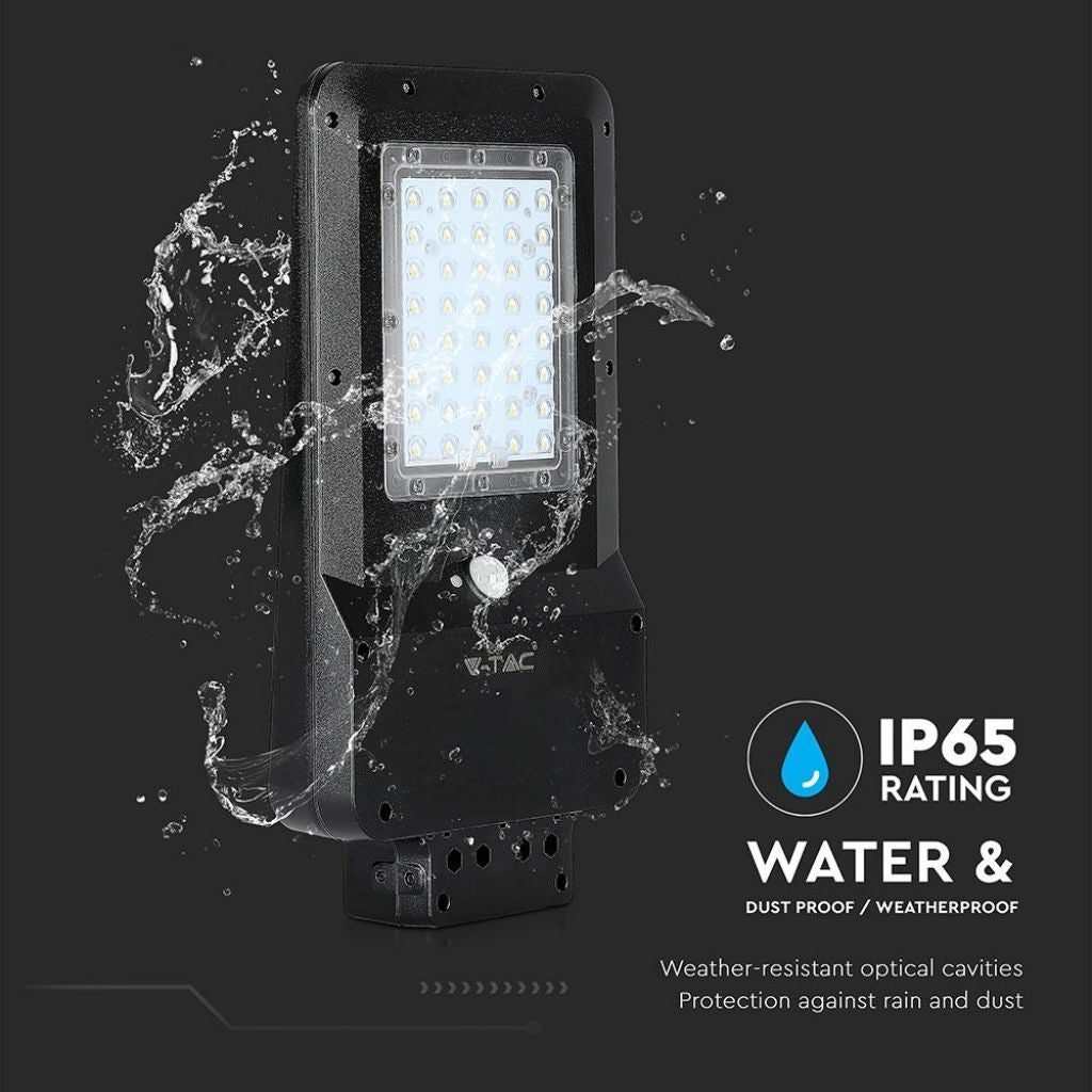 15W LED Solar Street Lamp Black 6000K