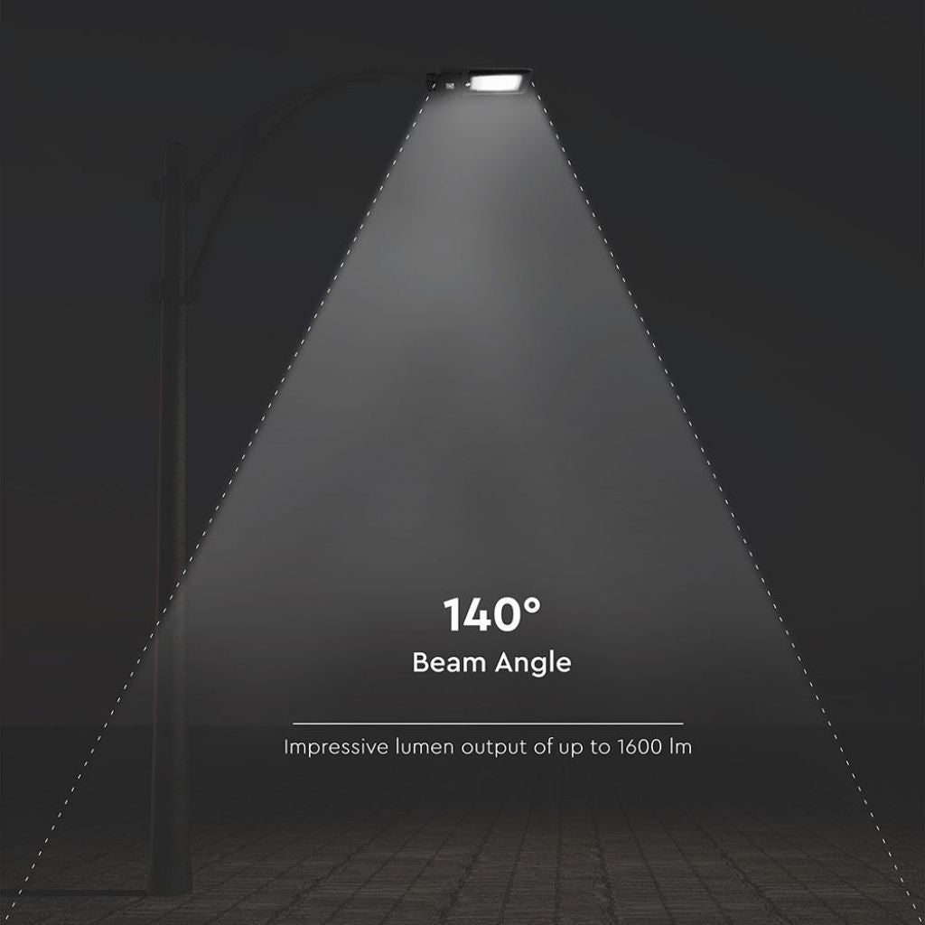15W LED Solar Street Lamp Black 6000K