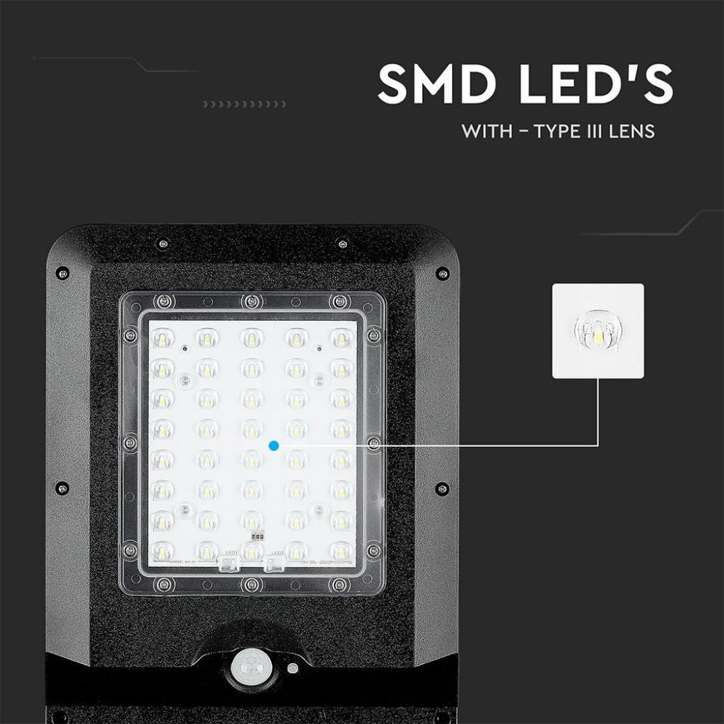 15W LED Solar Street Lamp Black 6000K