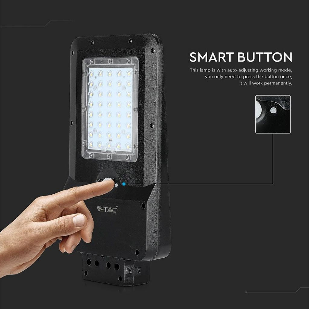 15W LED Solar Street Lamp Black 6000K