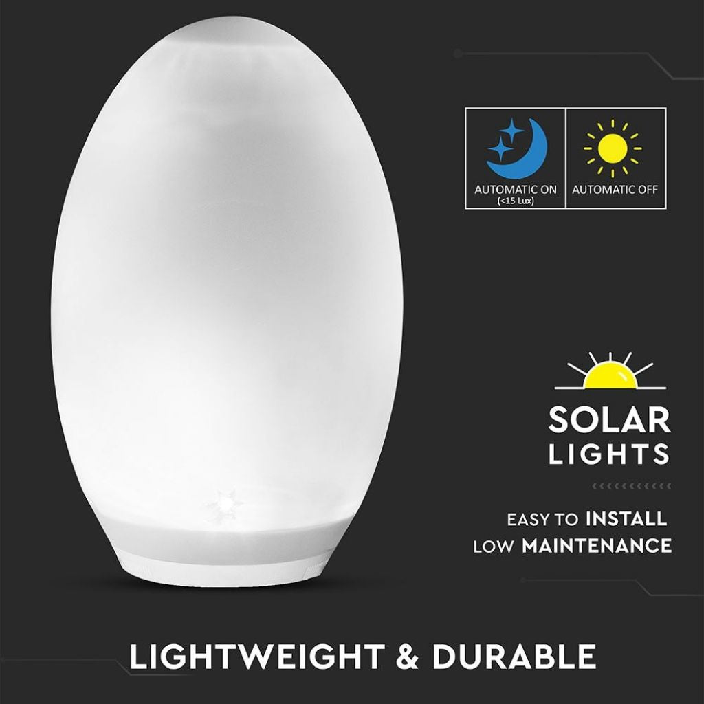 LED Solarna Svetilka Jajce 2v1 RGB 3000K IP44