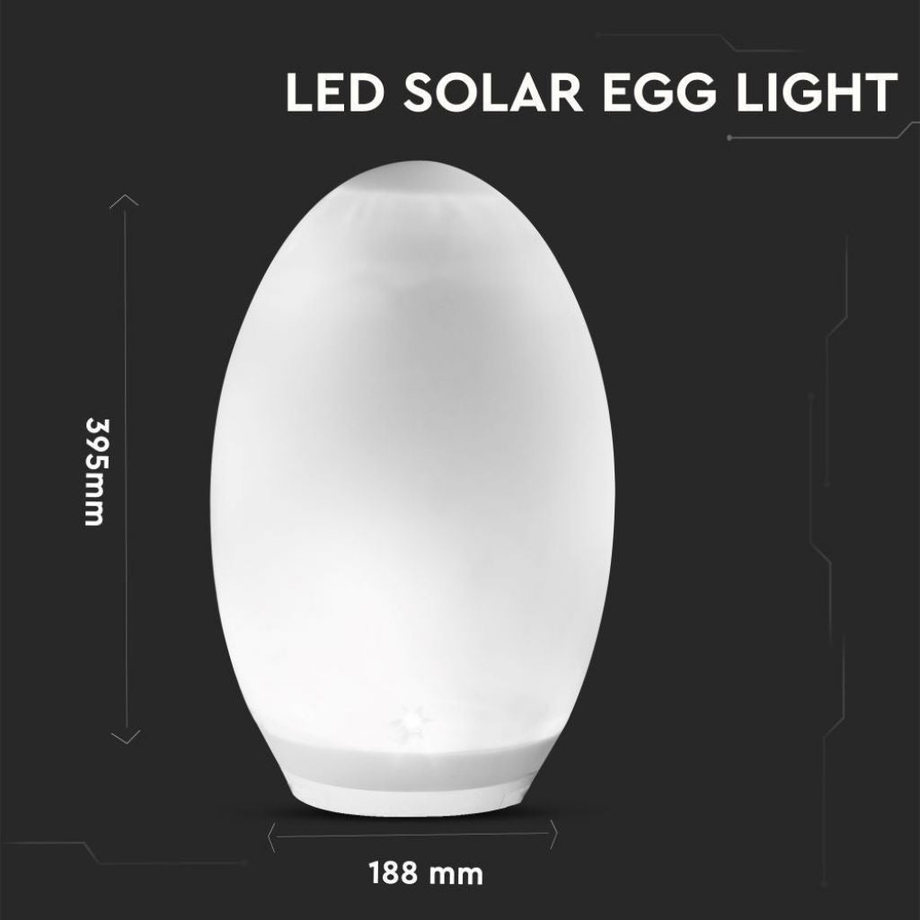 LED Solarna Svetilka Jajce 2v1 RGB 3000K IP44
