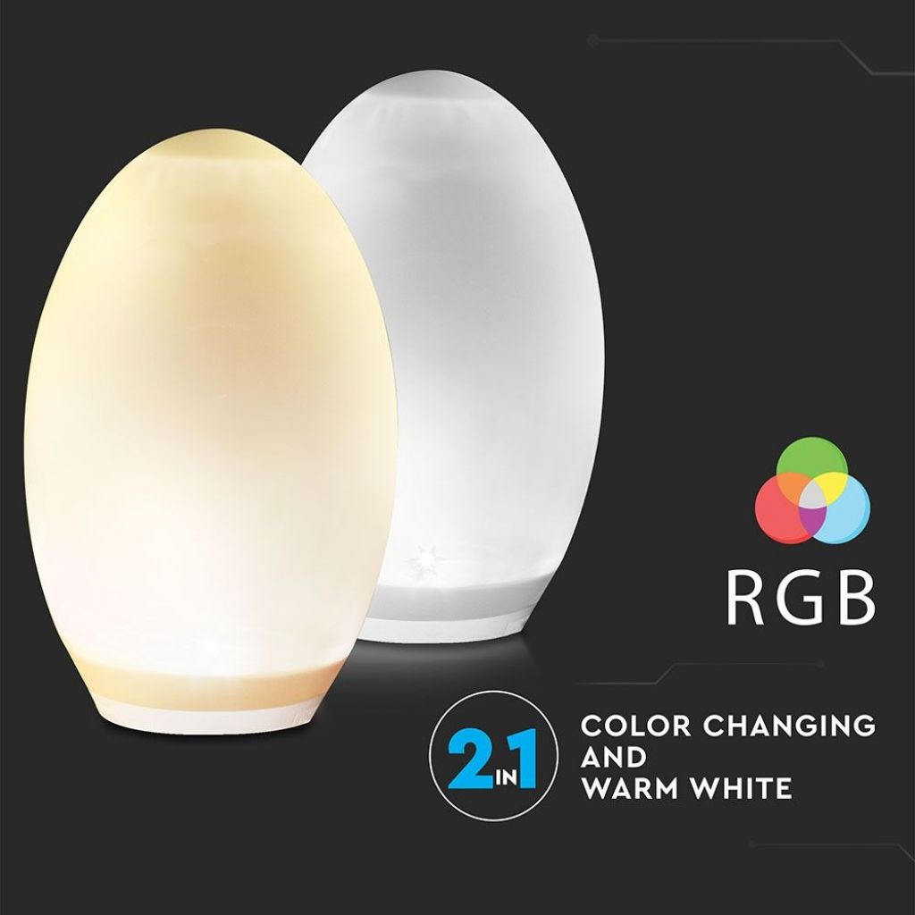 LED Solarna Svetilka Jajce 2v1 RGB 3000K IP44