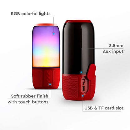 3W LED Bluetooth Zvočnik USB TF Rdeč