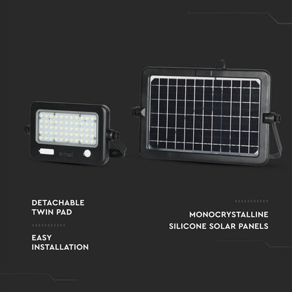 10W LED Solarni Reflektor Snemljivo Črno Ohišje 4000K