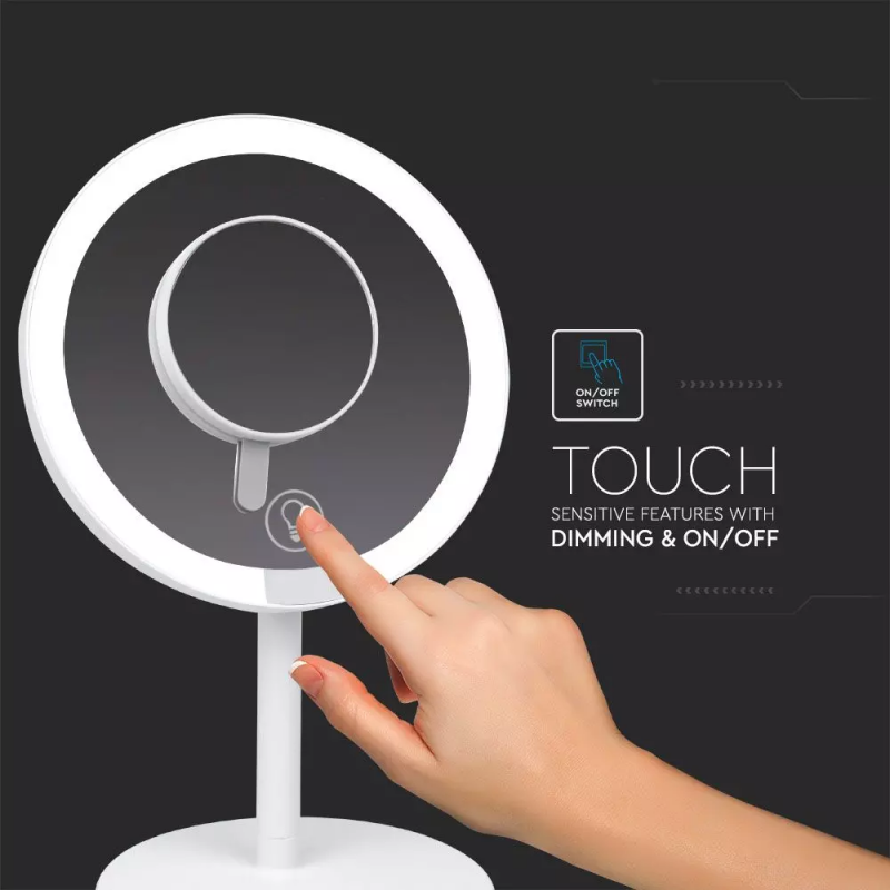 5W LED Rechargeable Mirror Dimmable 6500K