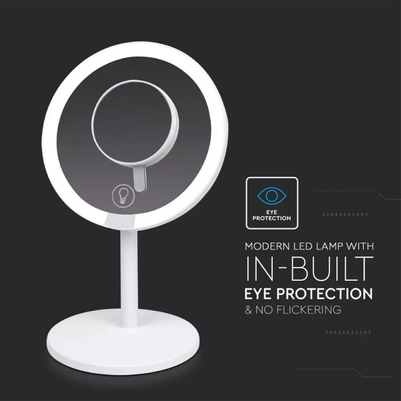 5W LED Rechargeable Mirror Dimmable 6500K