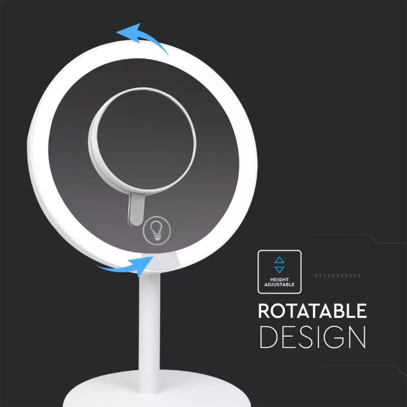 5W LED Rechargeable Mirror Dimmable 6500K