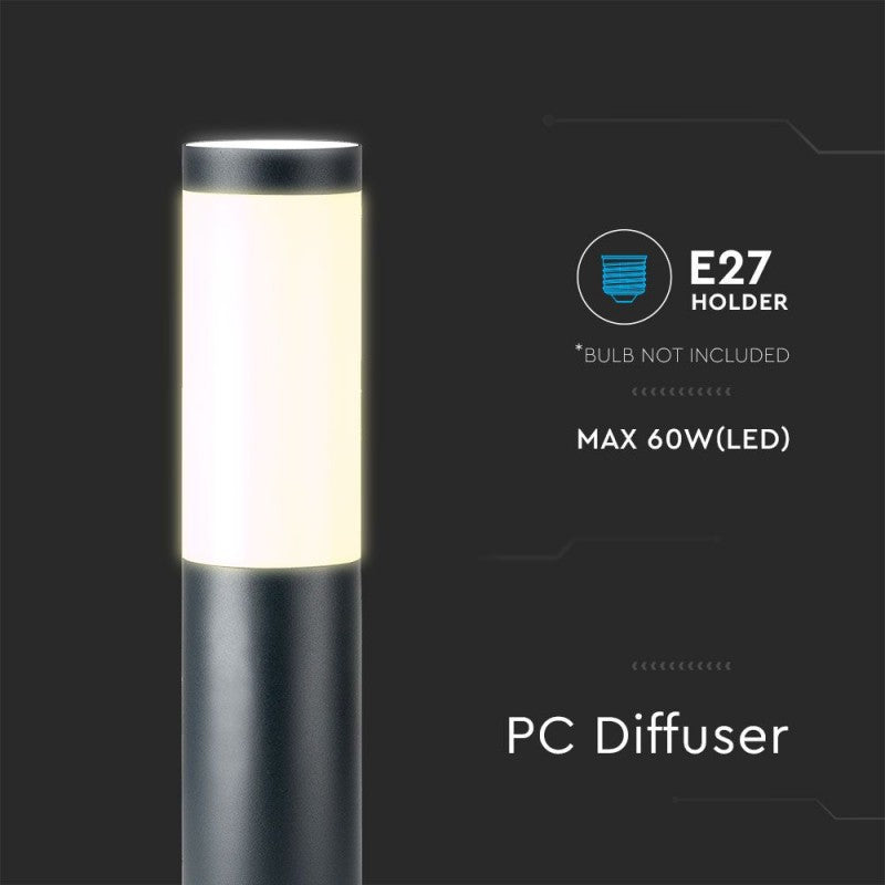 E27 Zunanja Talna Svetilka 80cm IP44 Siva