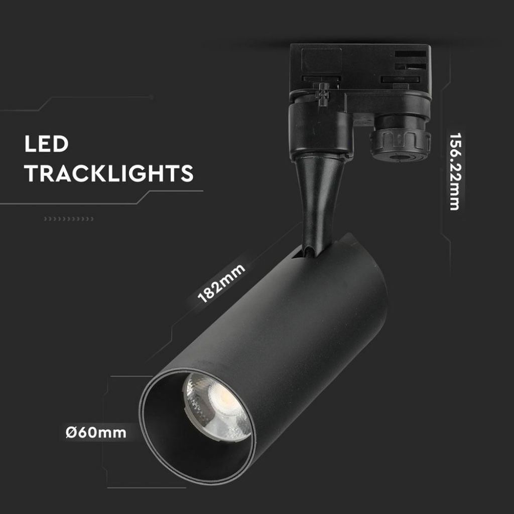 18W LED Tračno Svetilo SAMSUNG Črno 4000K - za navadno tirnico