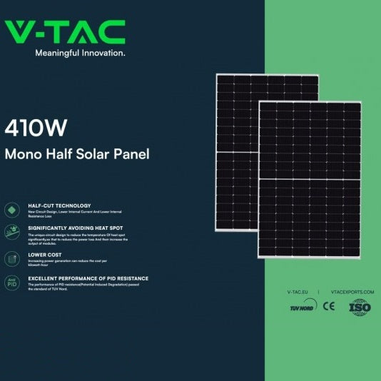 Komplet V-TAC 5 kW (4,92 kW) z 12 tankimi monokristalnimi solarnimi paneli 410 W 1722*1134*30 mm SKU11549