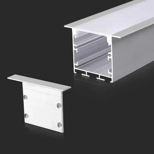 Profile for LED Strip - Surface mounted 2000x30x20mm Milky - Kit White housing