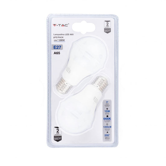 LED Bulb 15W E27 2700K Dimmable 2 pcs