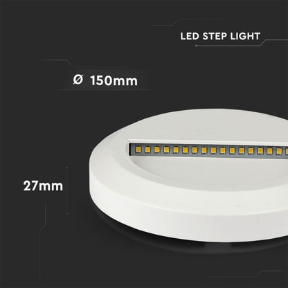 2W LED Recessed Lamp White Round 3000K