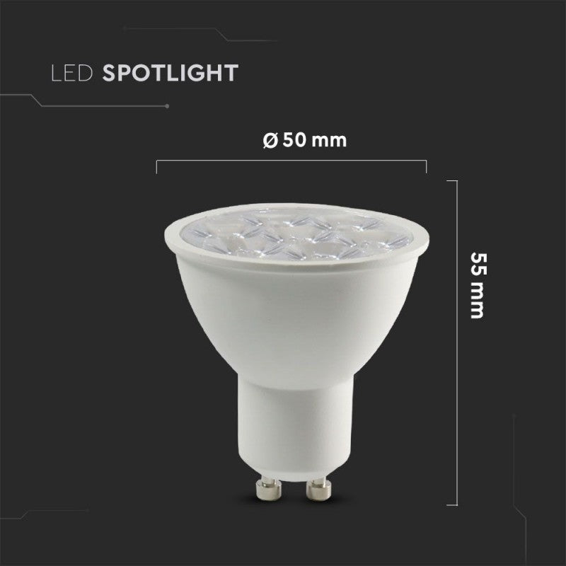 Dimmable LED bulb 6W GU10 38° 6500K