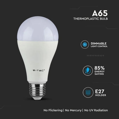 Dimmable LED bulb E27 17W A65 4000K