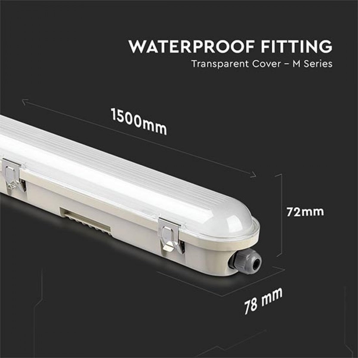 LED Light for Wet Rooms 1500mm 48W 4000K 120lm