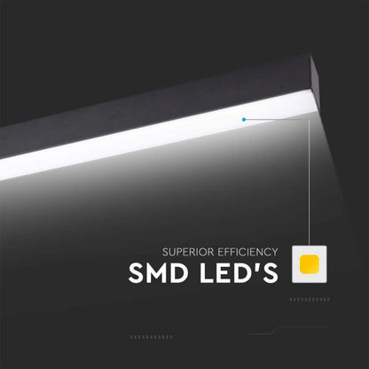 Linearna LED Stropna Svetilka 40W 3000K Črna