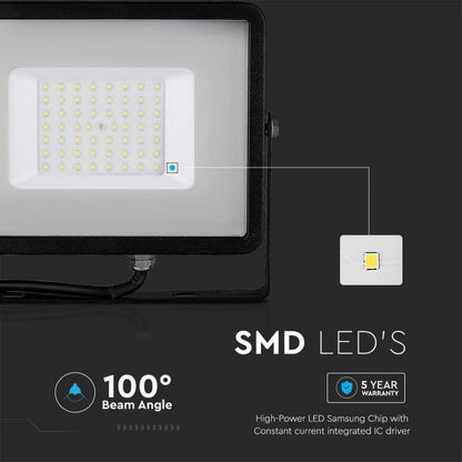 LED Reflektor 50W Črn 3000K IP65