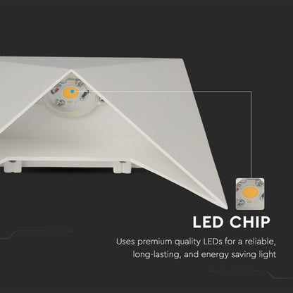 5W LED Wall Lamp White IP65 3000K