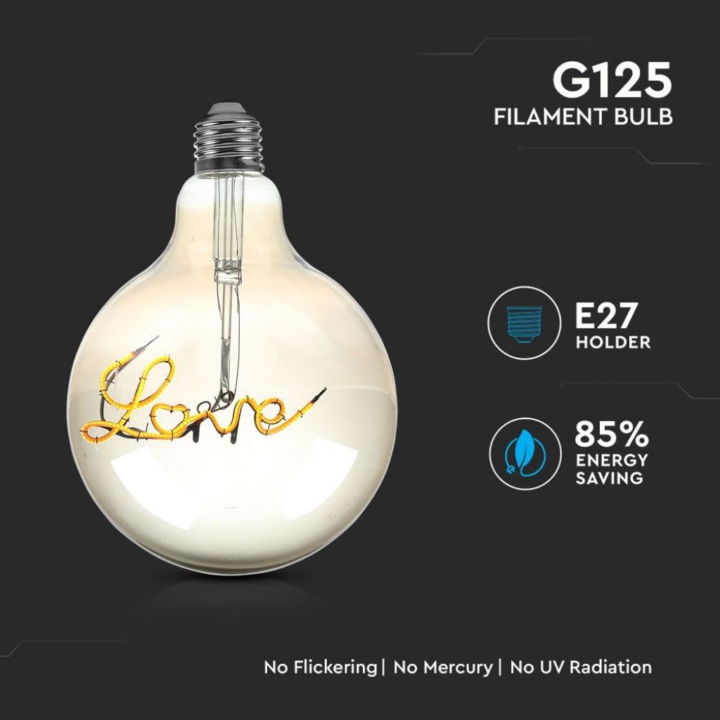 LED Žarnica 5W E27 Love G125 2200K