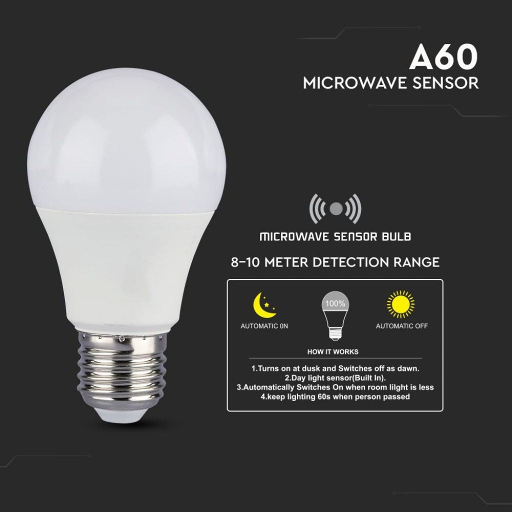 LED Bulb 11W E27 A60 3000K with Sensor