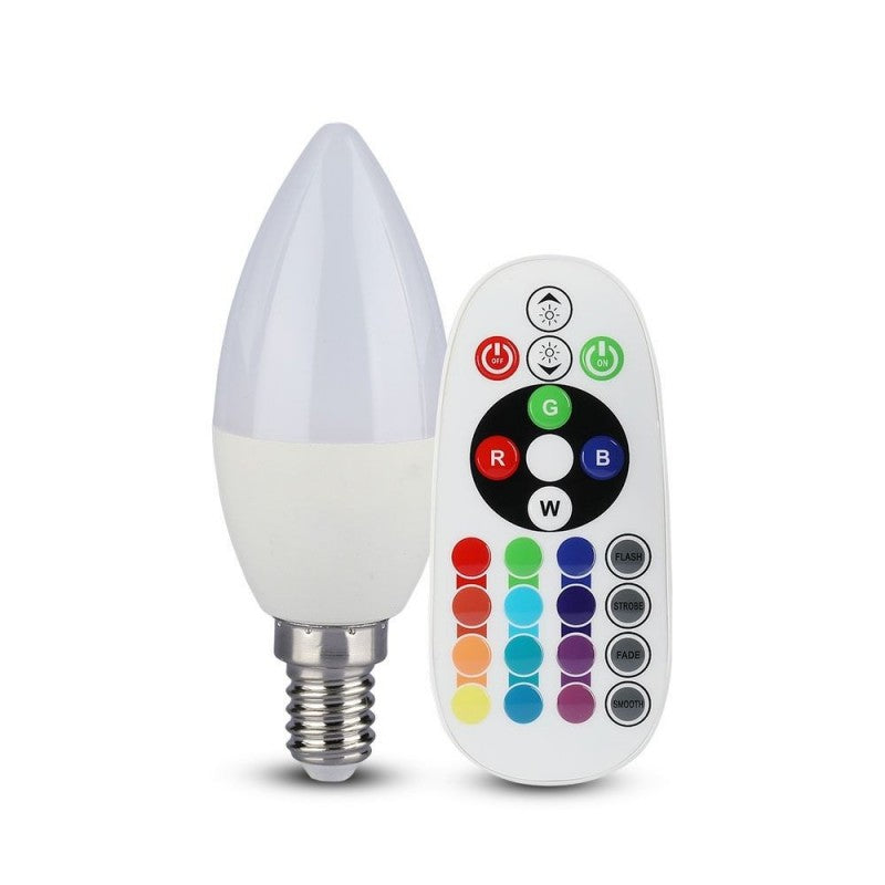 LED Bulb 3.5W E14 Candle 6400K + RGB + Remote