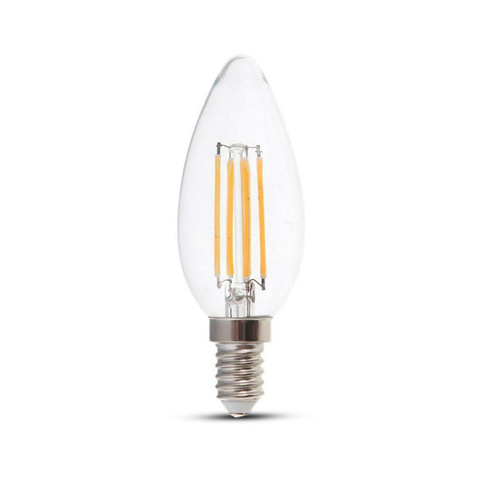 LED Bulb 6W E14 Clear Candle 2700K 130 lm/W