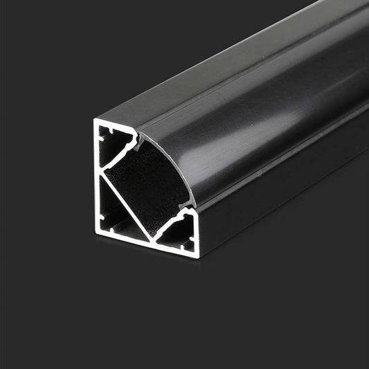 Profile for LED Strip - Surface Mounted Corner 2000x19x19mm Black - Set