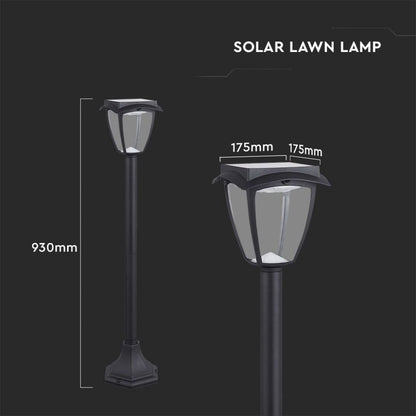 LED Solar Floor Lamp 2W Black 3000K 6000K IP44