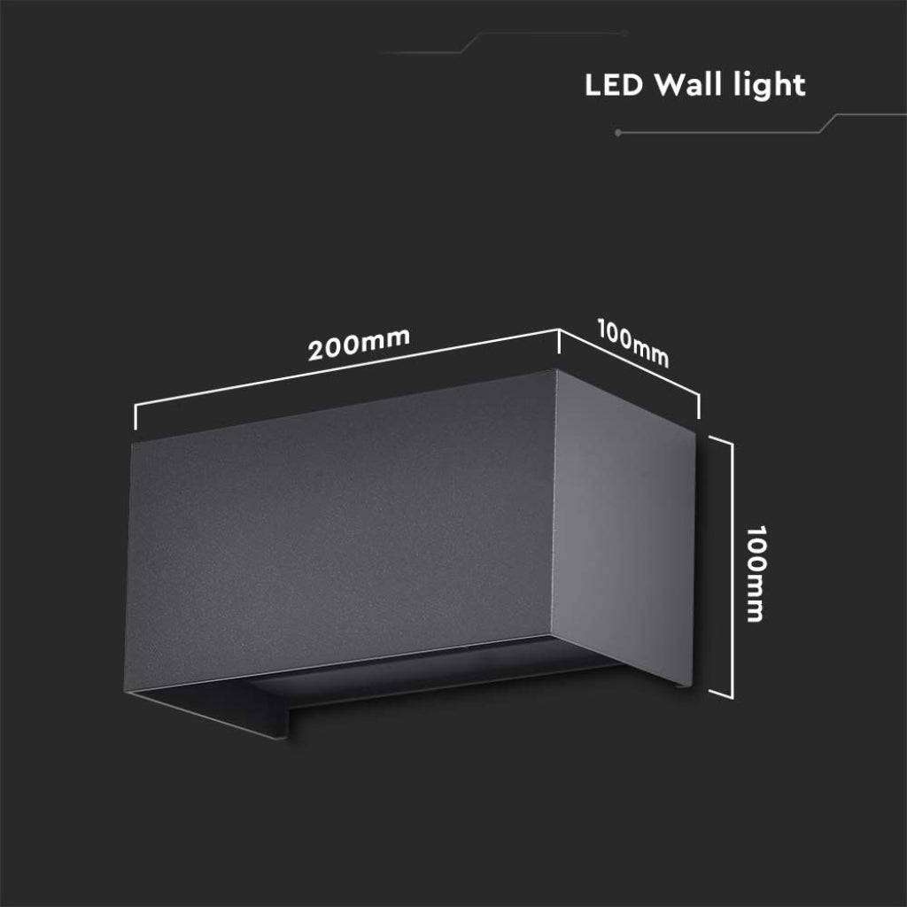 6W LED Wall Lamp Black IP65 3000K