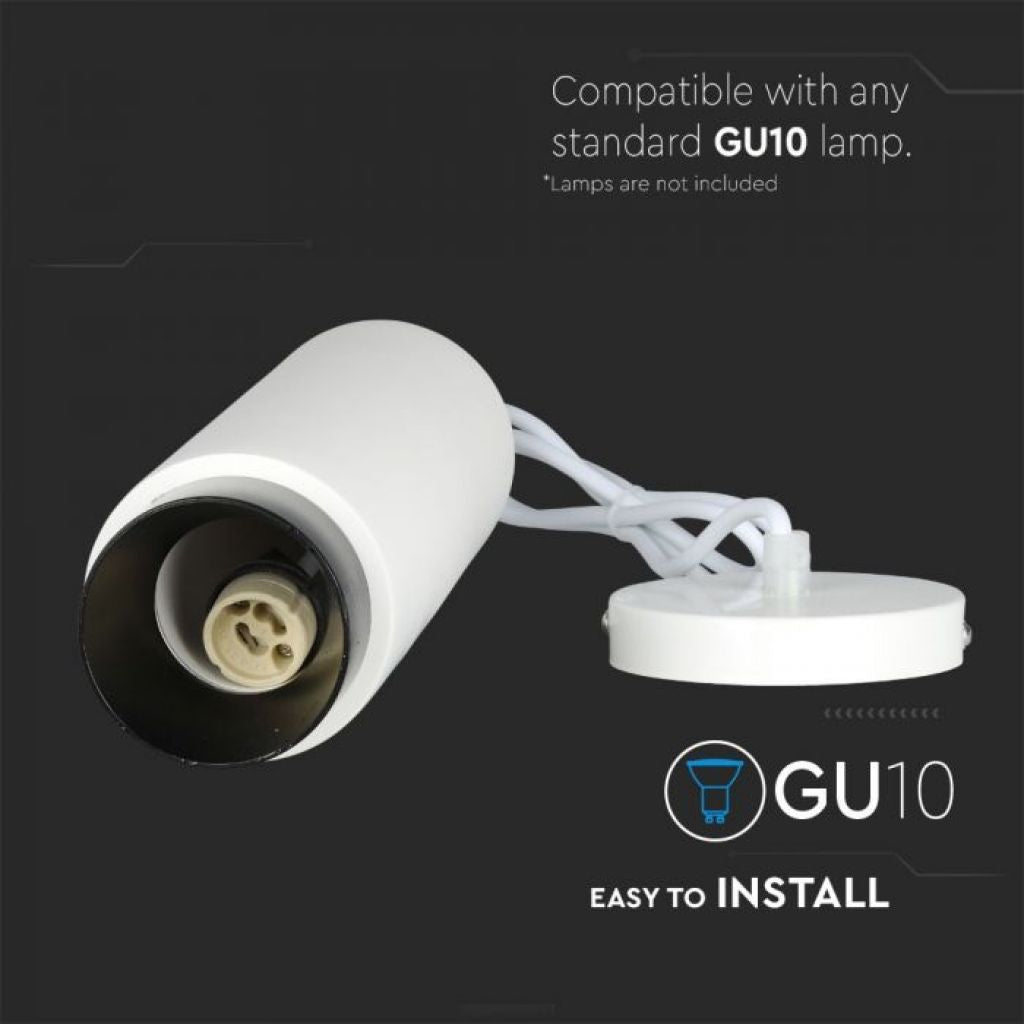 GU10 Ceiling Lamp Hanging Plaster White - Black