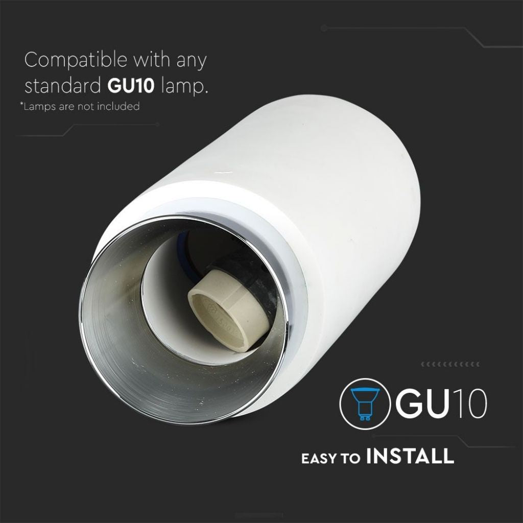 GU10 Ceiling Lamp Plaster White-Silver