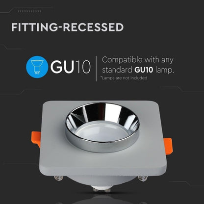 GU10 Recessed Lamp Concrete Metal Gray Chrome