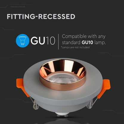 GU10 Recessed Lamp Concrete Metal Grey