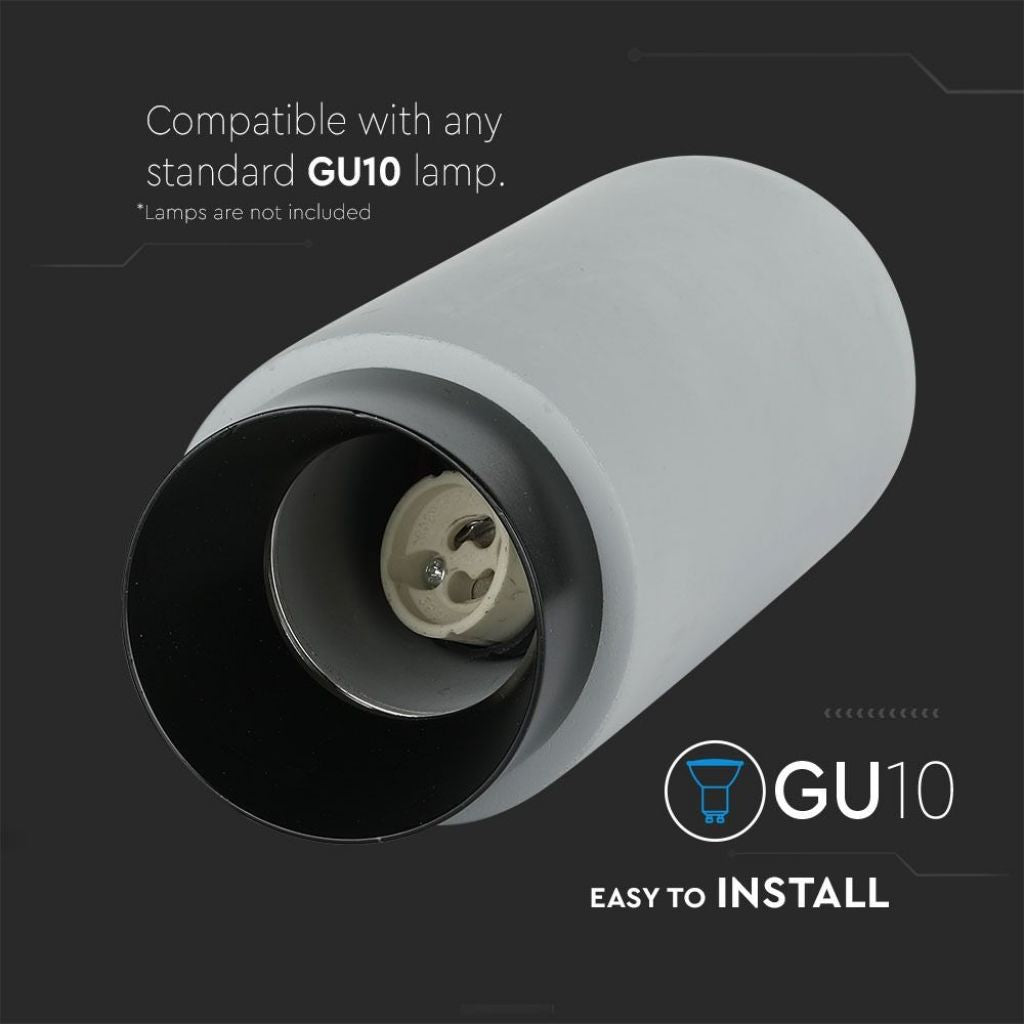 GU10 Ceiling Lamp Plaster Gray - Black