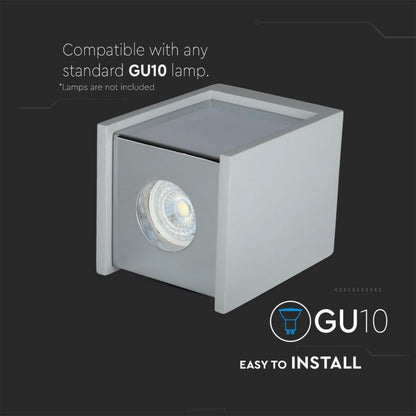 GU10 Ceiling Lamp Concrete Gray Chrome