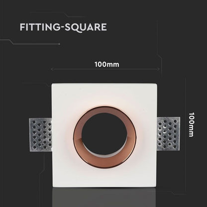 GU10 Recessed Lamp White Square Copper