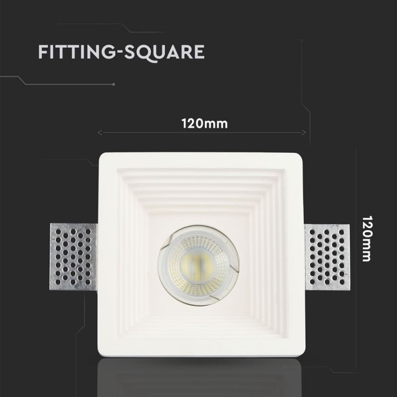 GU10 Recessed Lamp White Square 12V