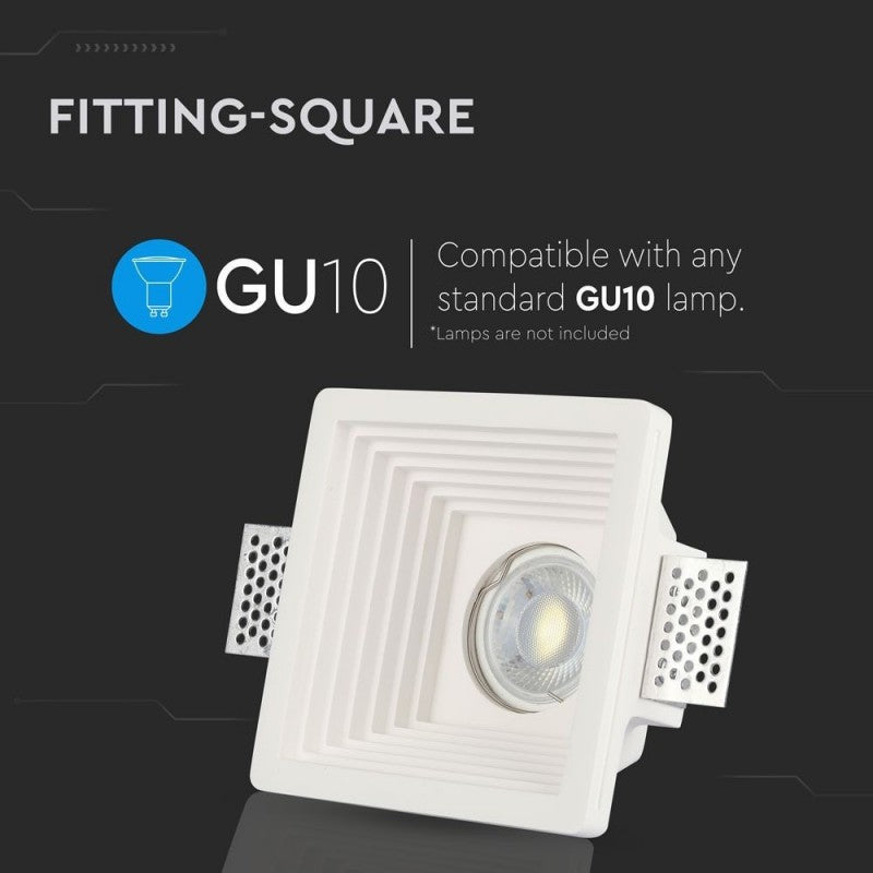 GU10 Recessed Lamp White Square 12V