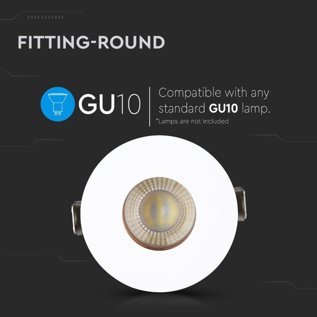 GU10 Recessed Lamp White Round 100-240V