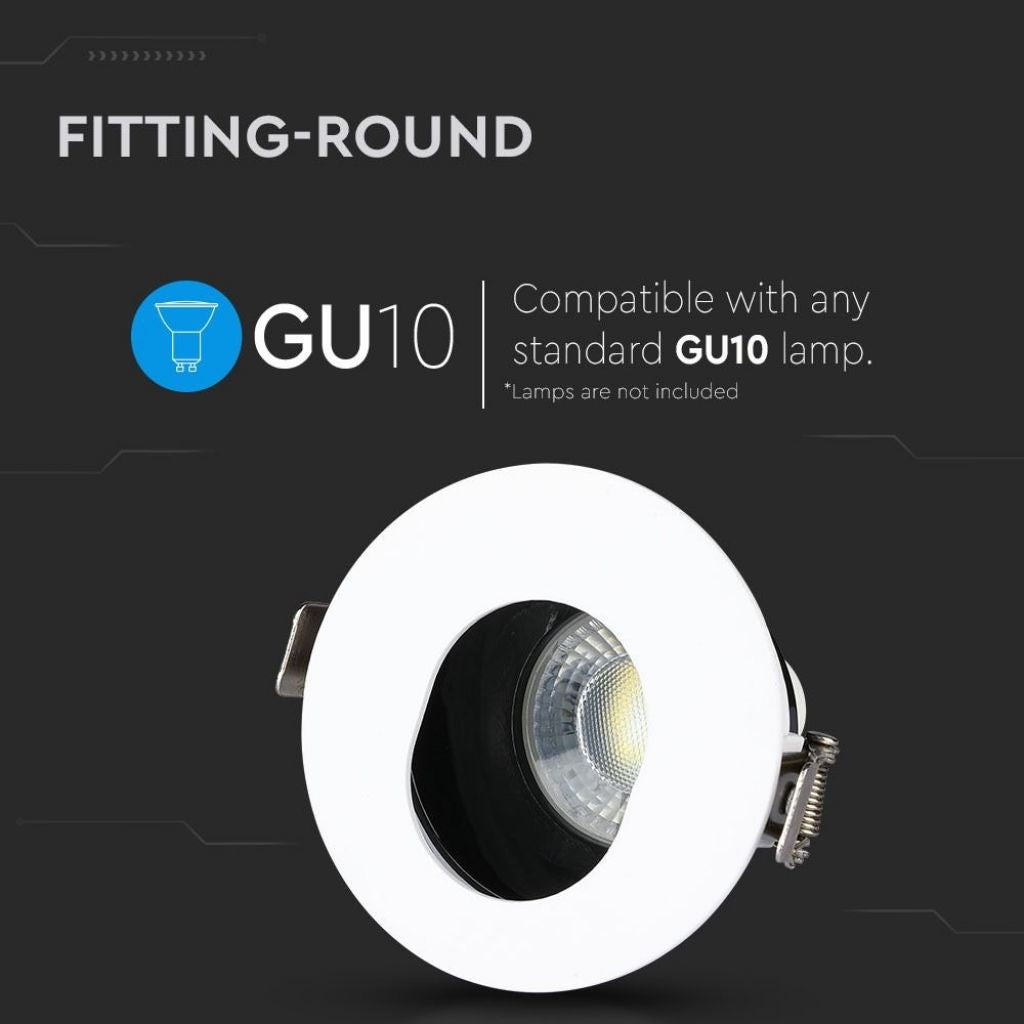GU10 Recessed Lamp White-Black Round