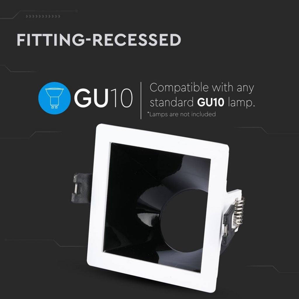 GU10 Recessed Lamp White-Black Square