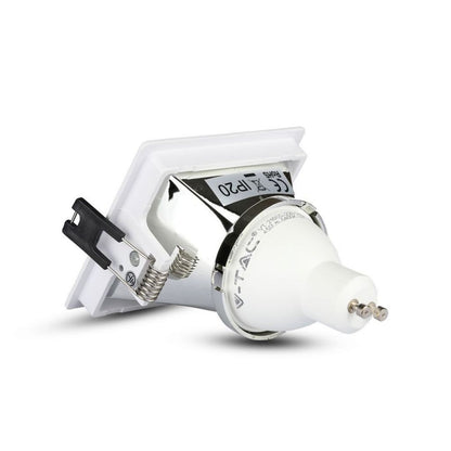 GU10 Recessed Lamp White-Chrome Square